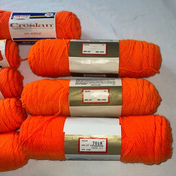 Lot of 8 Flame Pumpkin Halloween orange Yarn Skeins for Knitting Crochet Craft - Picture 4 of 9